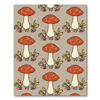 Red White Speckled Mushroom Foliage Rug