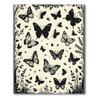 Black Butterfly Garden Meadow Rug