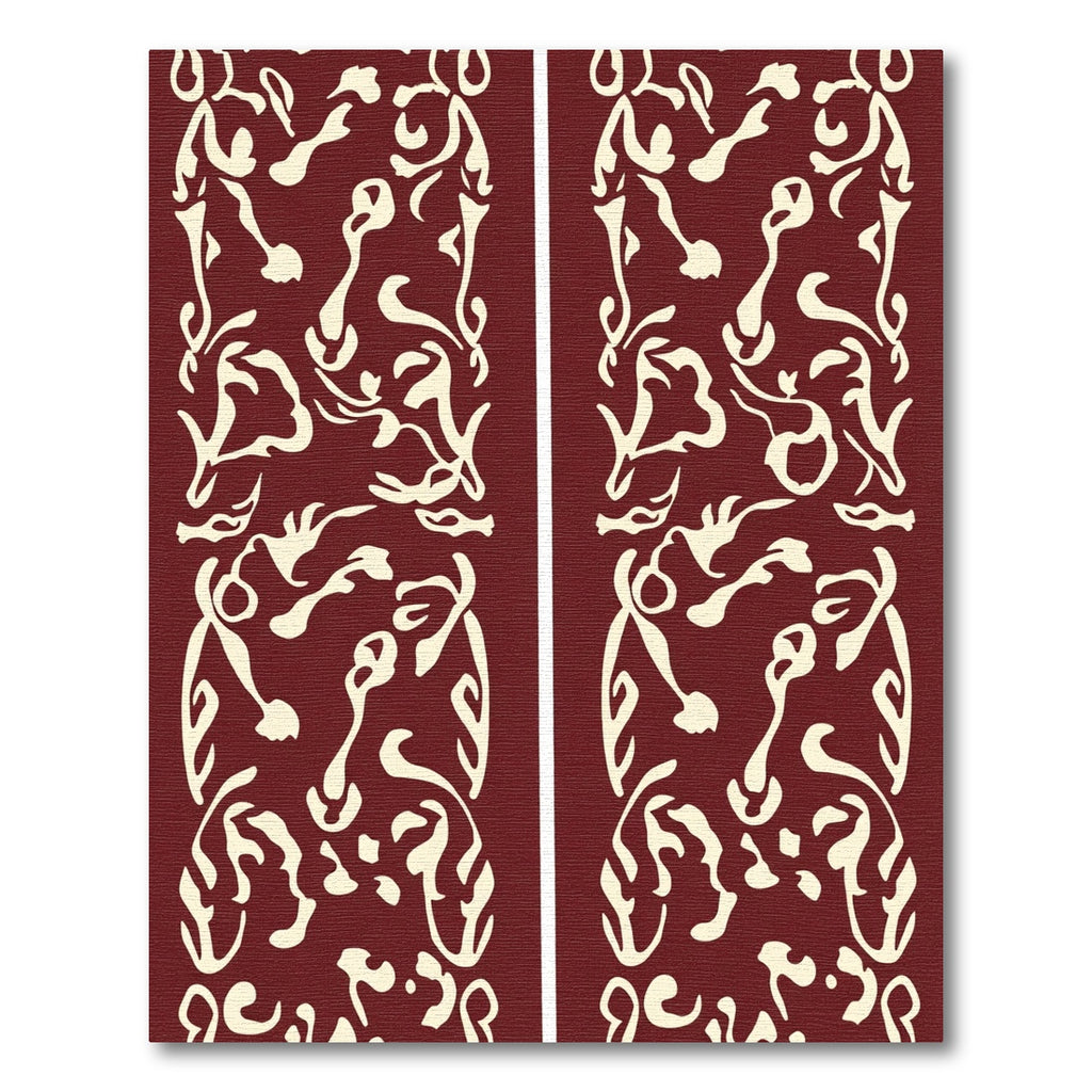 Crimson Cream Abstract Organic Flow Rug
