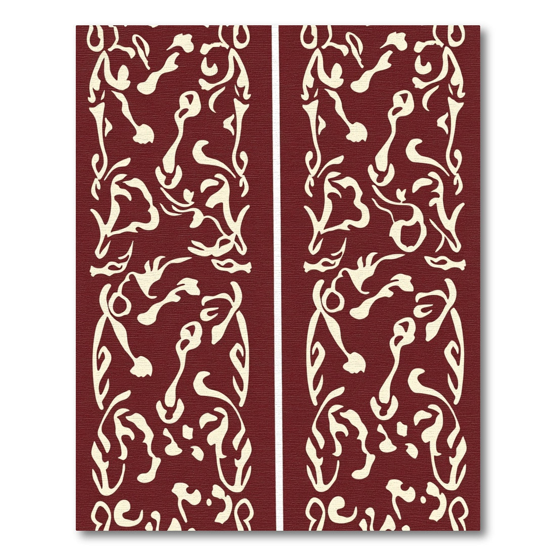 Crimson Cream Abstract Organic Flow Rug