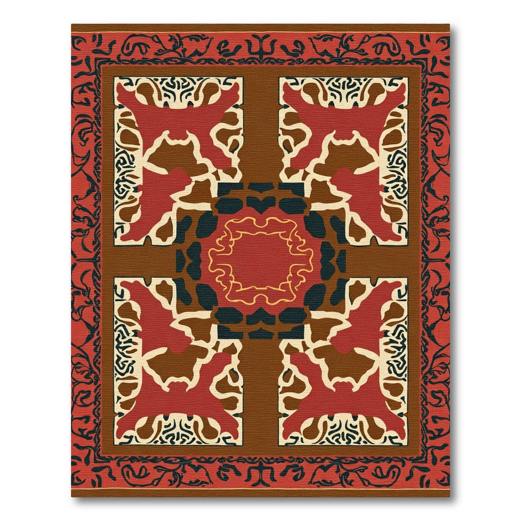 Crimson Brown Organic Medallion Rug
