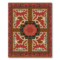 Crimson Brown Organic Medallion Rug