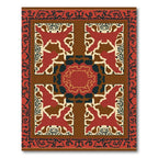 Crimson Brown Organic Medallion Rug