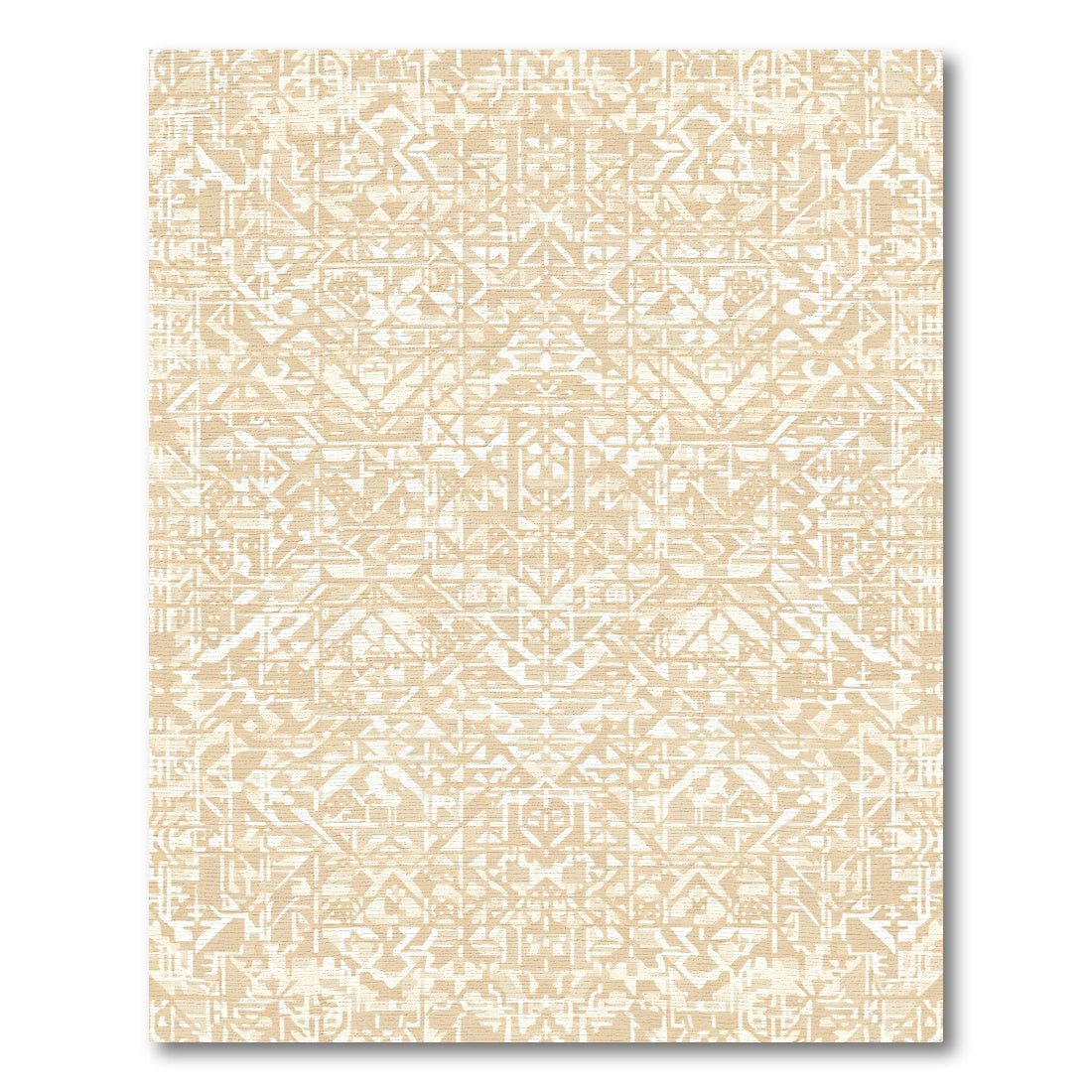 Modern Geometric Tan Abstract Rug