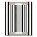 Minimalist Black White Gray Stripes Rug