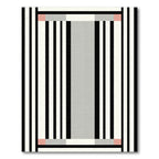 Minimalist Black White Gray Stripes Rug