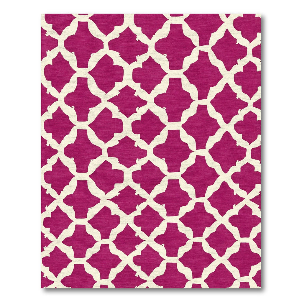 Rich Magenta Trellis Geometric Rug