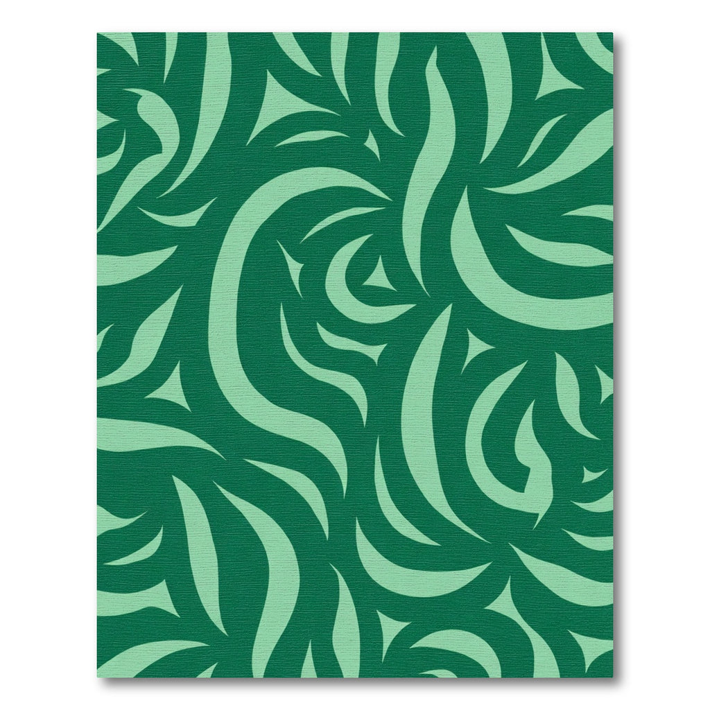 Forest Green Swirling Wave Rug