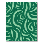 Forest Green Swirling Wave Rug