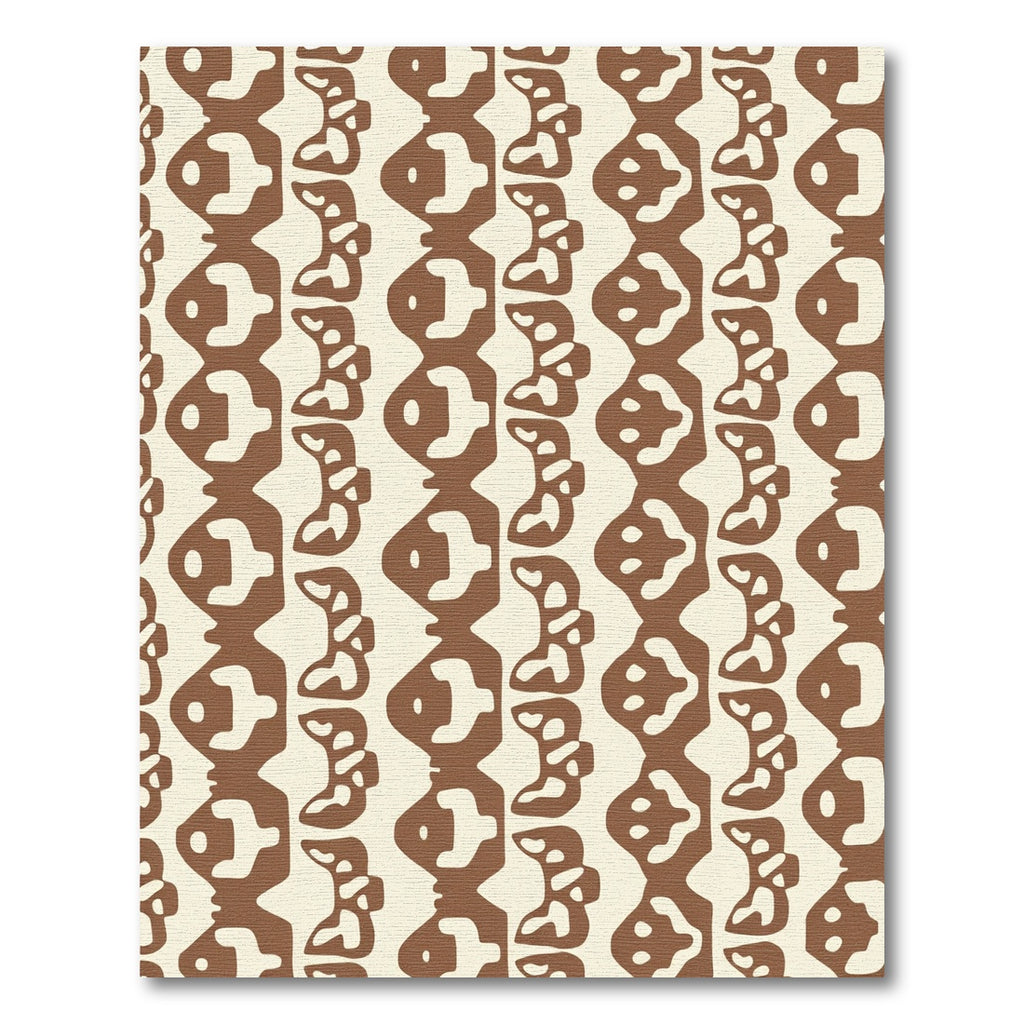Brown Abstract Organic Vertical Stripe Rug