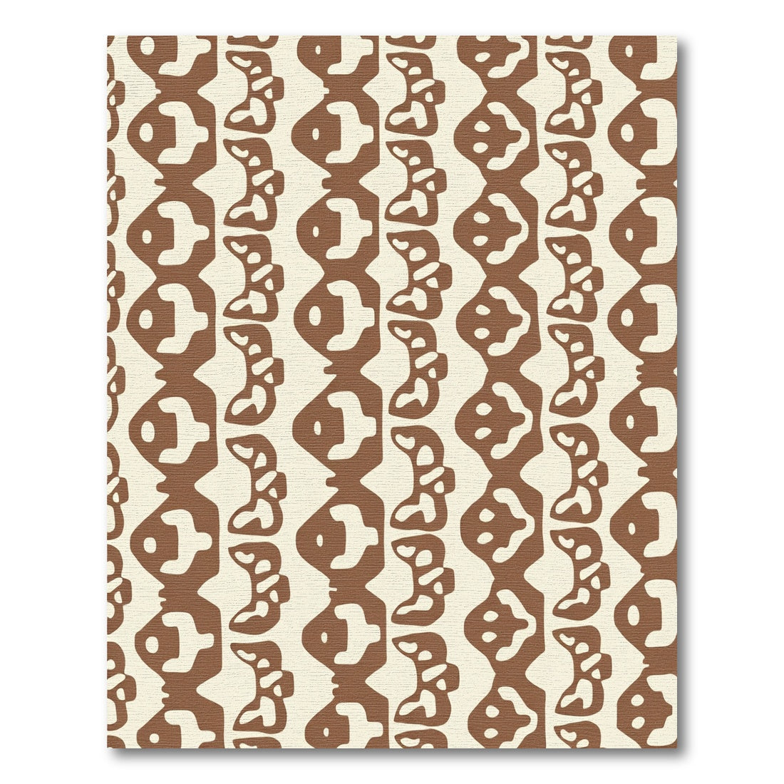 Brown Abstract Organic Vertical Stripe Rug