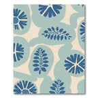 Blue Botanical Organic Abstract Rug