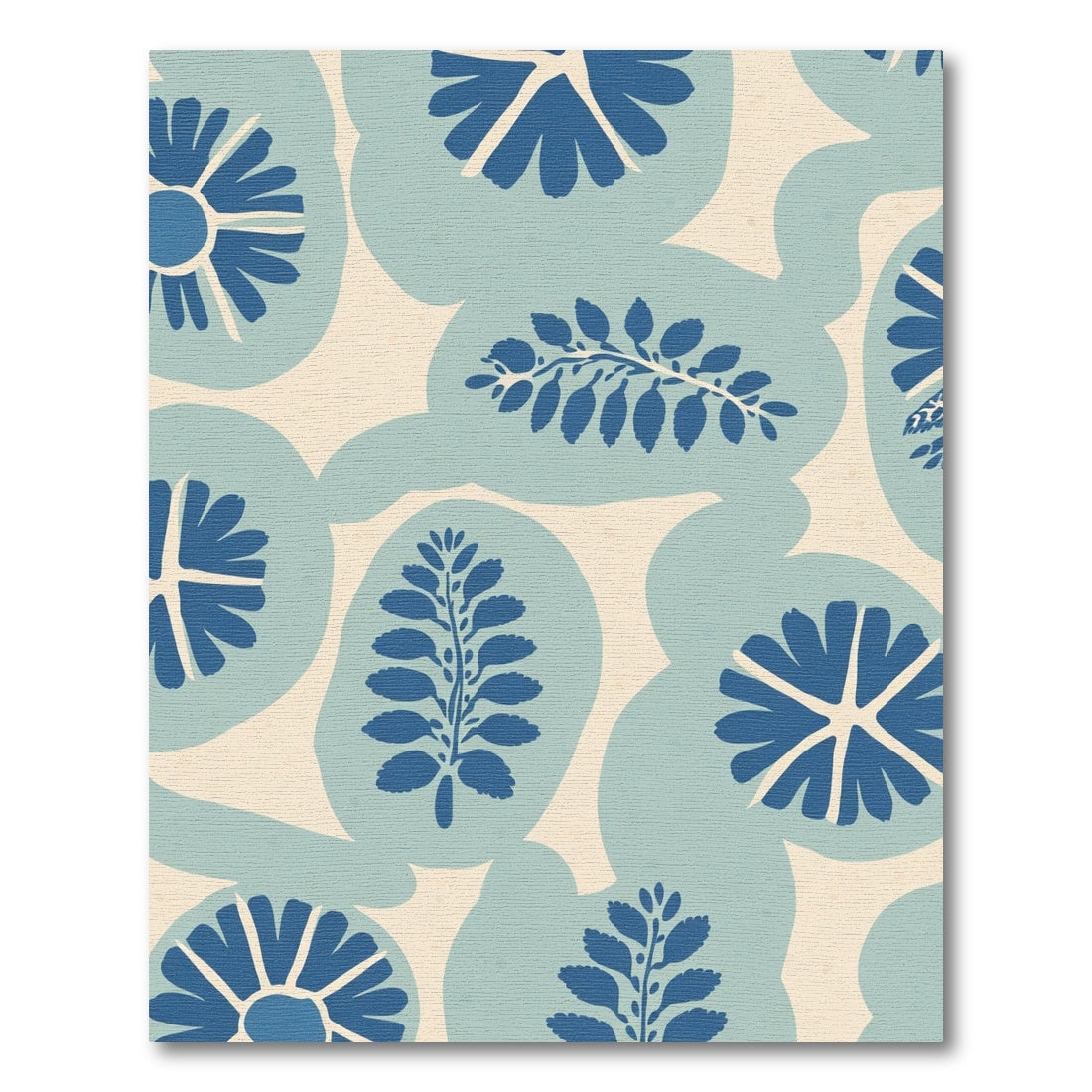 Blue Botanical Organic Abstract Rug