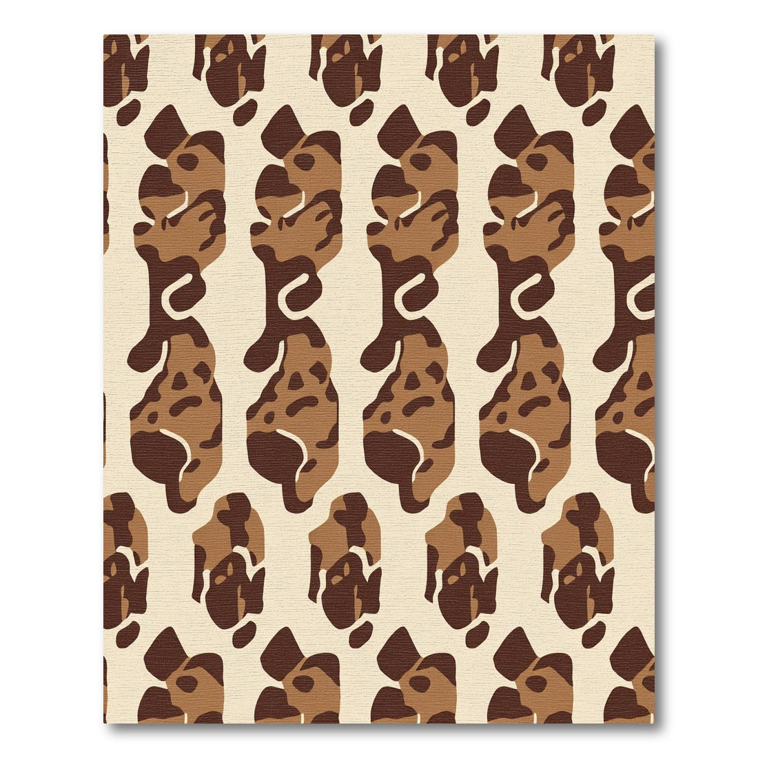 Brown Abstract Camouflage Shapes Rug