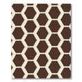 Geometric Hexagon Pattern Brown Cream Rug