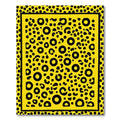 Vibrant Yellow Black Spotty Leopard Rug