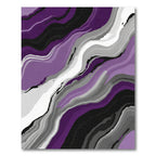 Purple Gray Black White Abstract Swirl Rug