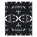Black White Damask Ornamental Arabesque Rug