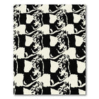Monochromatic Abstract Checkerboard Face Rug