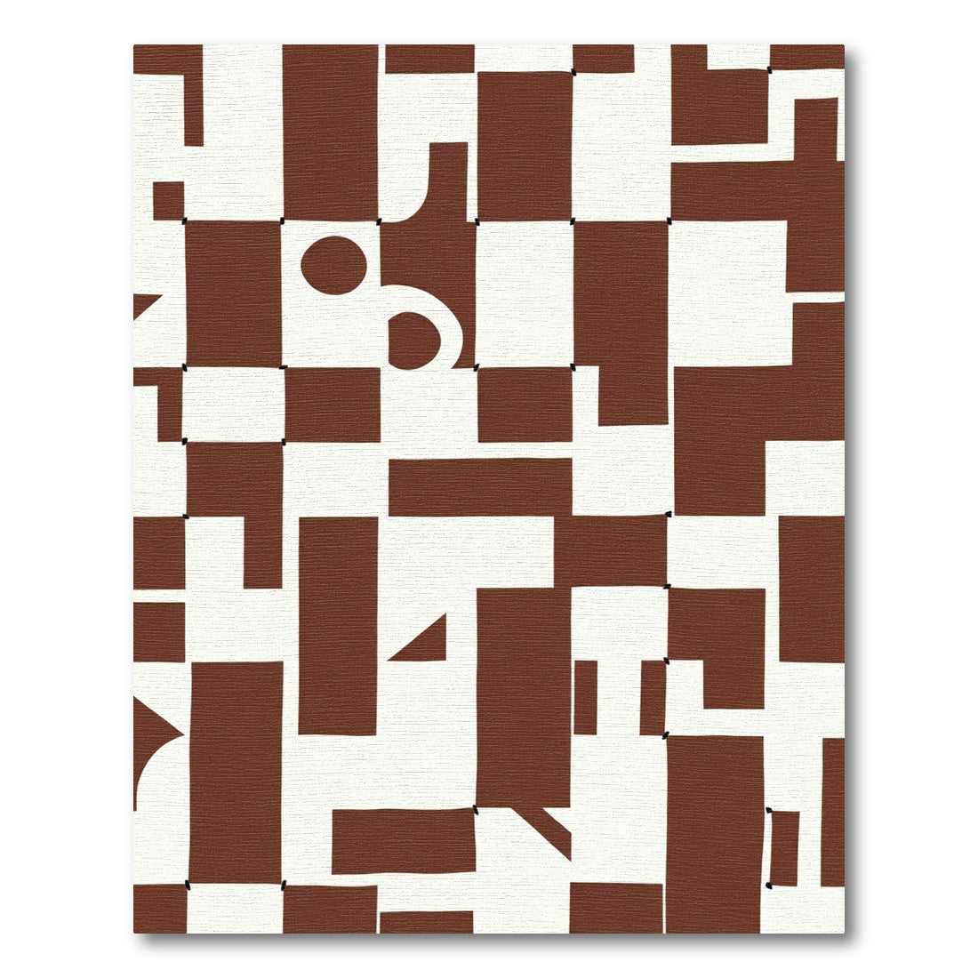 Bold Brown Geometric Balance Rug