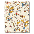 Abstract Red Blue Yellow Floral Swirls Rug