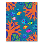 Bright Coral Fish And Seaweed Scene Rug
