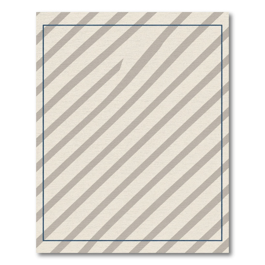 Neutral Beige Diagonal Stripe Rug