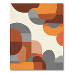 Abstract Terracotta Orange Geometric Shapes Rug