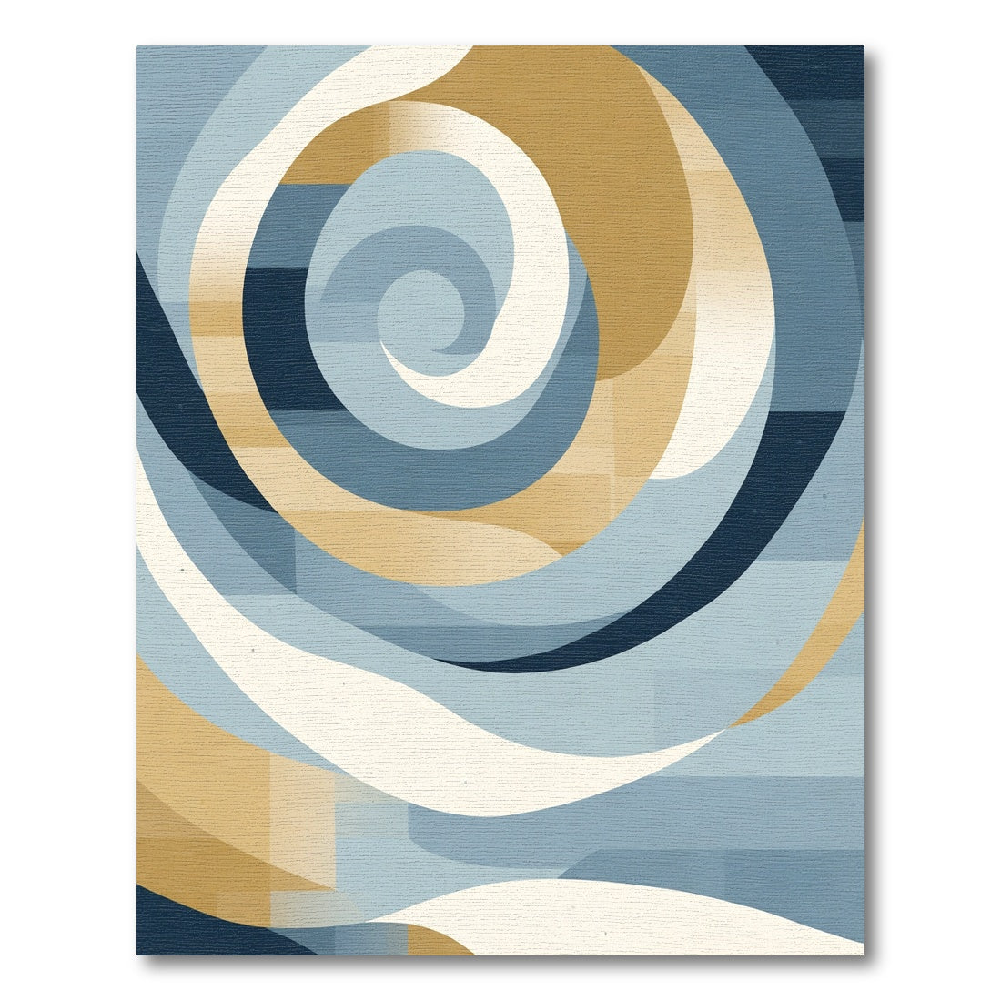 Abstract Blue Gold Swirl Rug