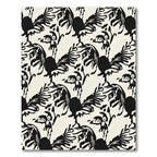 Bewildering Black Roosters Cream Pattern Rug