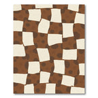 Brown Cream Polka Dot Checkerboard Rug