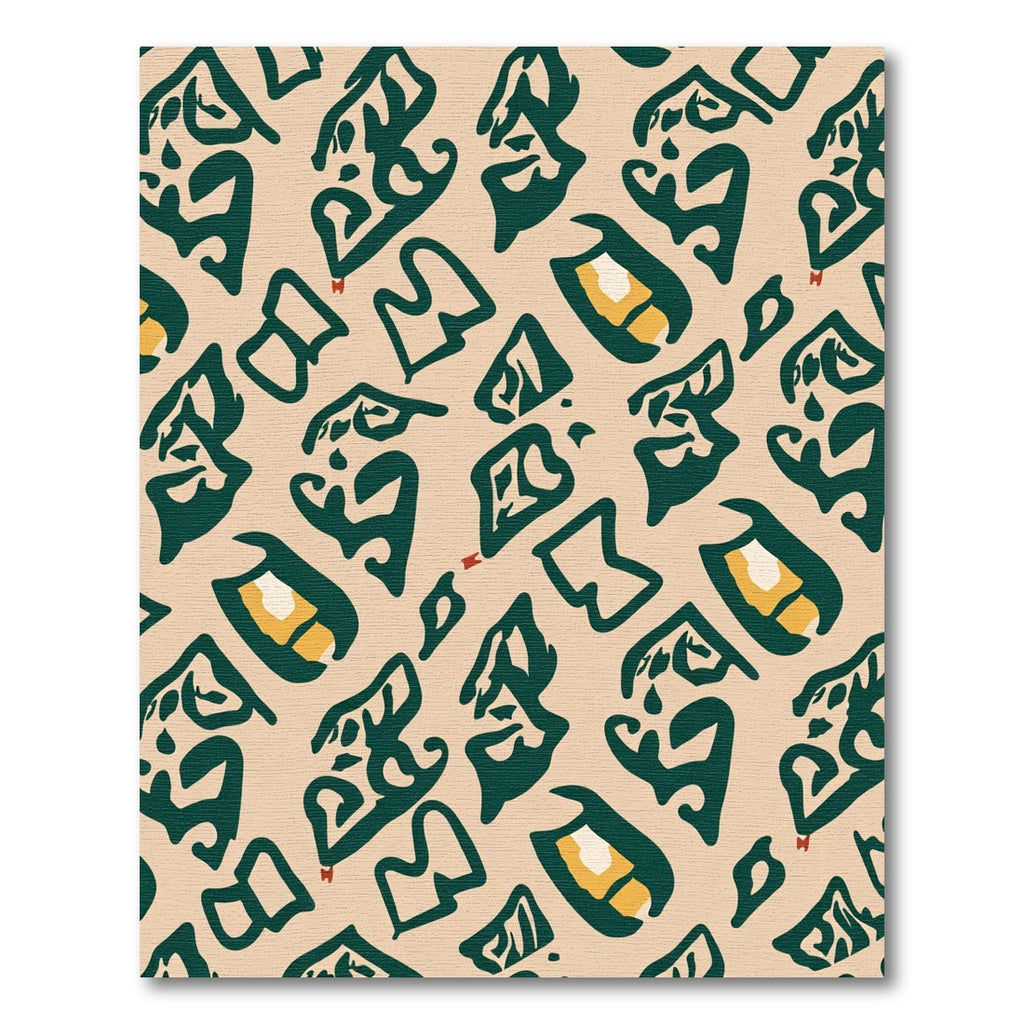 Deep Emerald Abstract Organic Shapes Rug