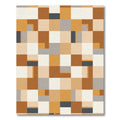 Earthy Terracotta Geometric Block Rug