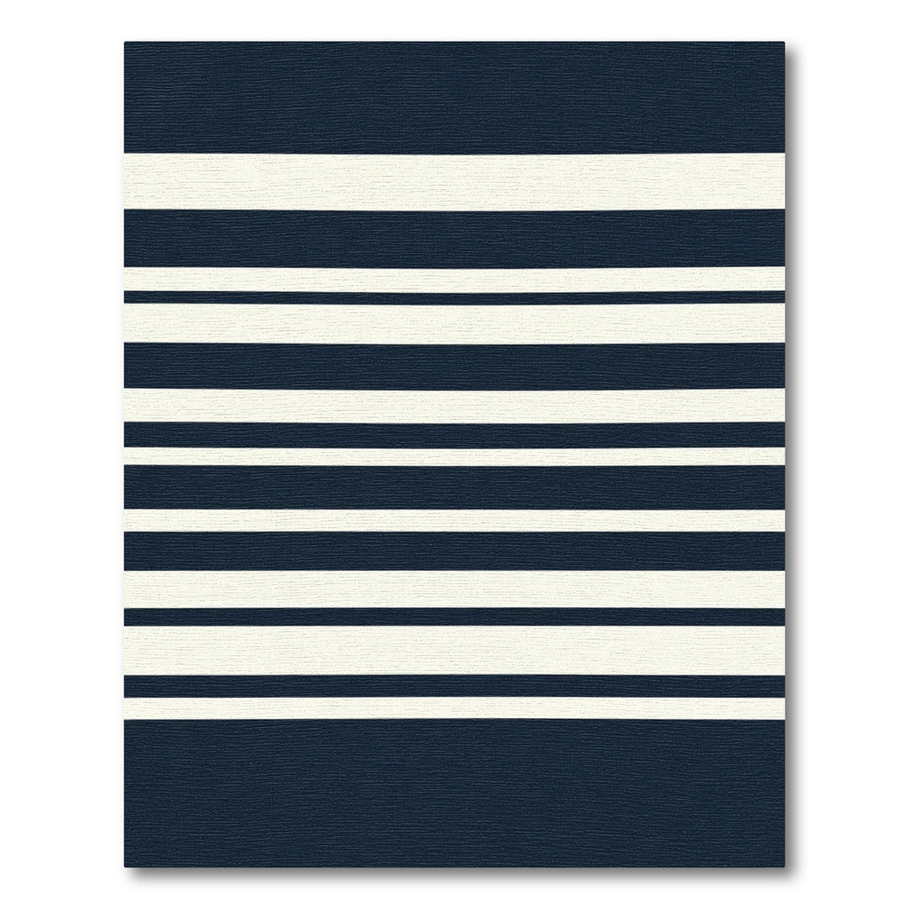 Classic Navy Ivory Horizontal Stripe Rug