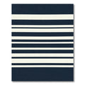 Classic Navy Ivory Horizontal Stripe Rug