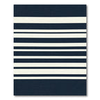 Classic Navy Ivory Horizontal Stripe Rug