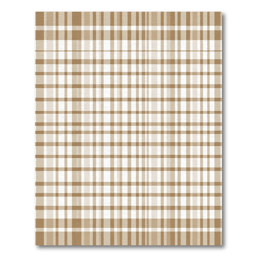 Brown Tan Plaid Classic Weave Rug