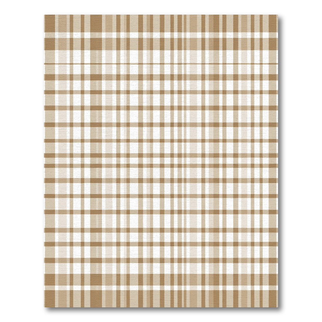 Brown Tan Plaid Classic Weave Rug