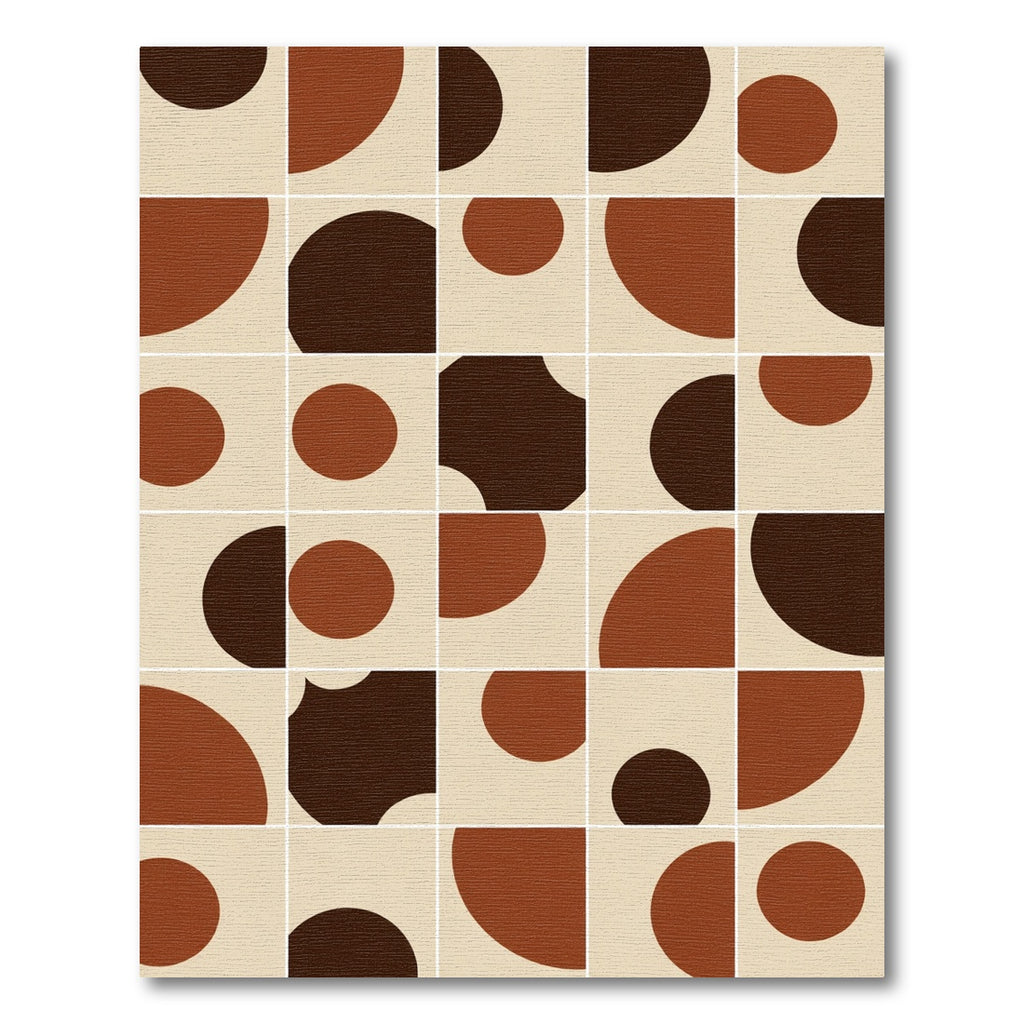 Earthy Tone Abstract Circle Composition Rug