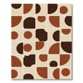 Earthy Tone Abstract Circle Composition Rug