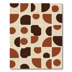 Earthy Tone Abstract Circle Composition Rug