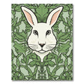 Green White Rabbit Floral Art Deco Rug
