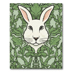 Green White Rabbit Floral Art Deco Rug