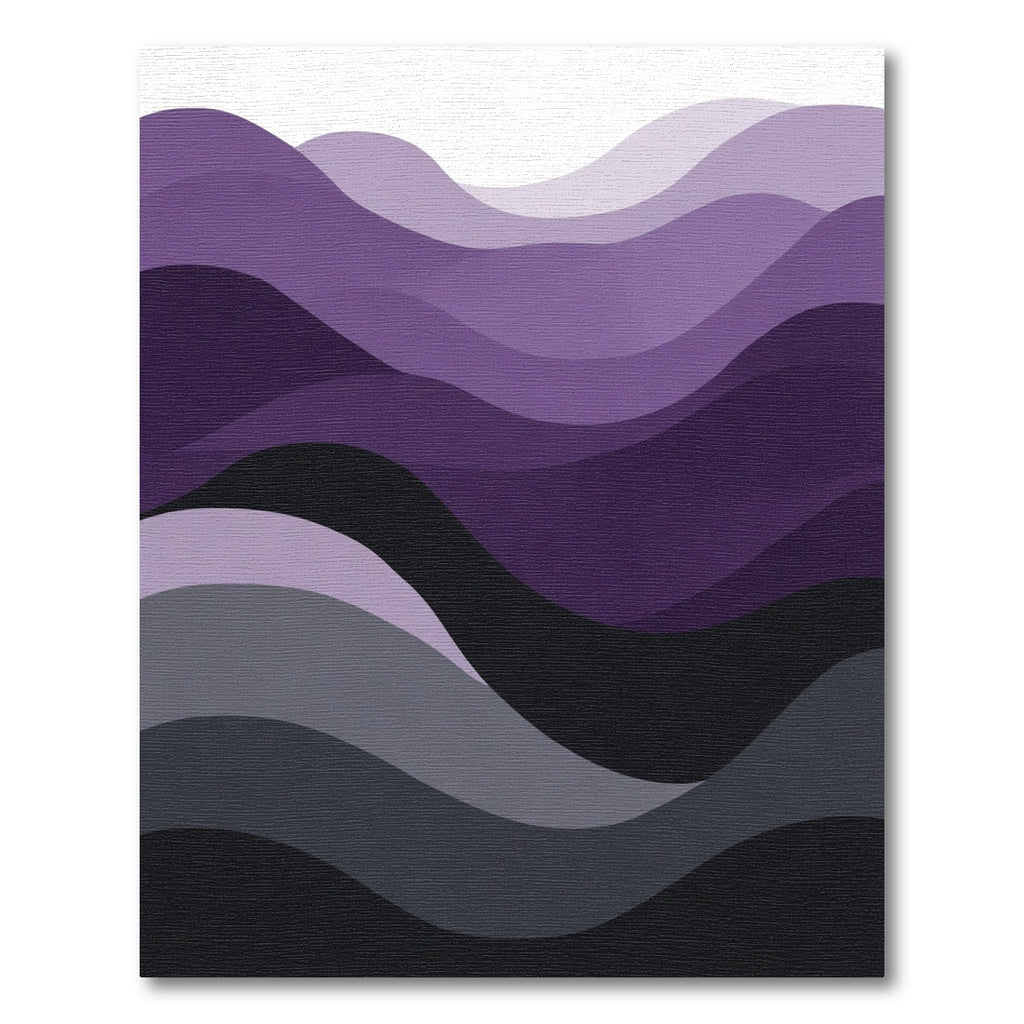 Deep Purple Gradient Wavy Layers Rug