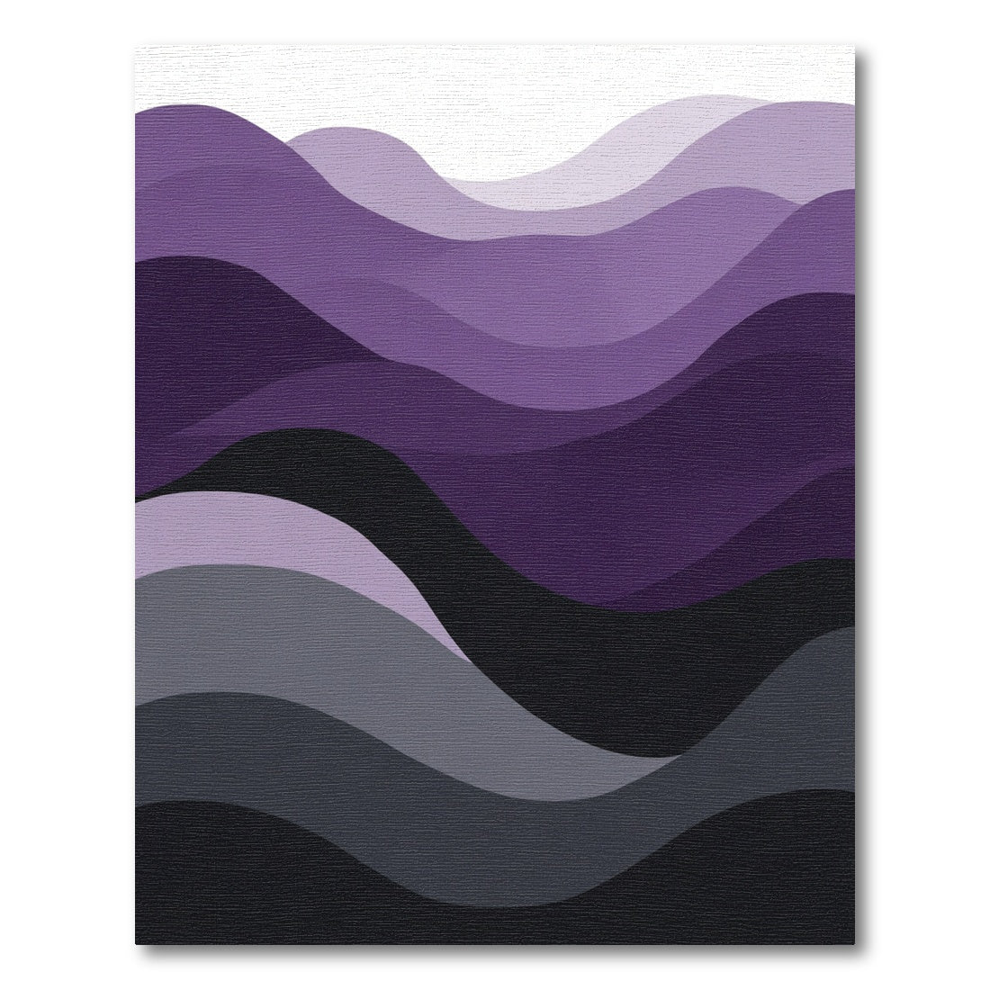 Deep Purple Gradient Wavy Layers Rug