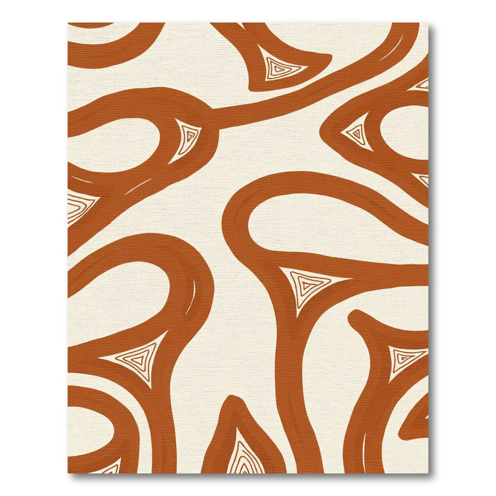 Terracotta Organic Abstract Triangles Rug