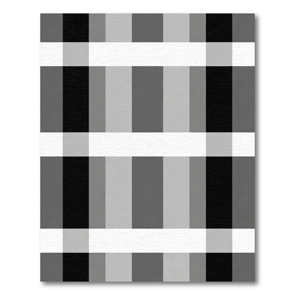 Classic Black Gray White Plaid Rug