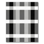 Classic Black Gray White Plaid Rug