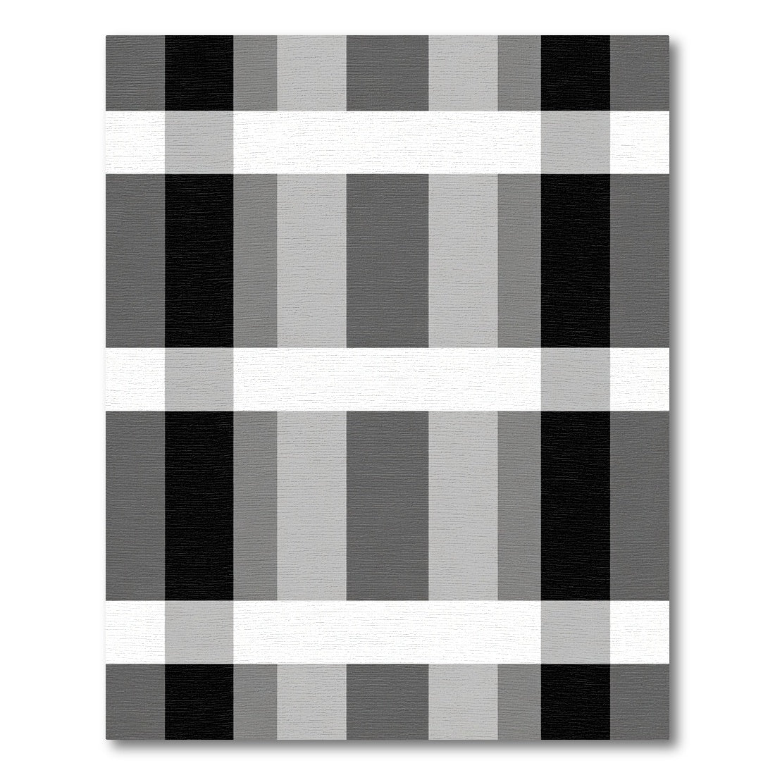 Classic Black Gray White Plaid Rug