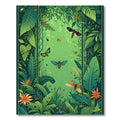 Lush Green Jungle Insects Garden Rug
